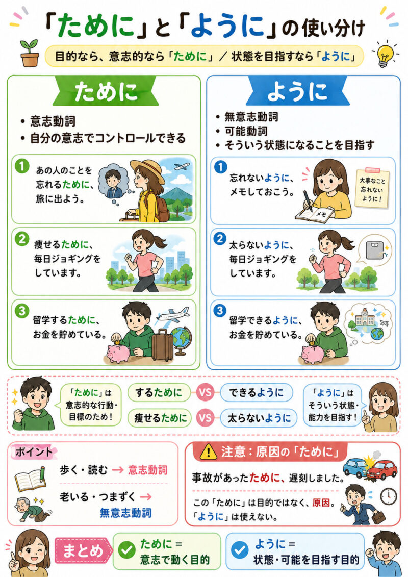 「ために」「ように」まとめ