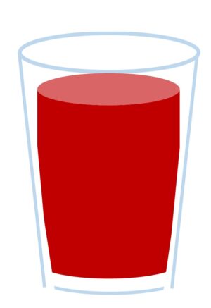コップの赤い水