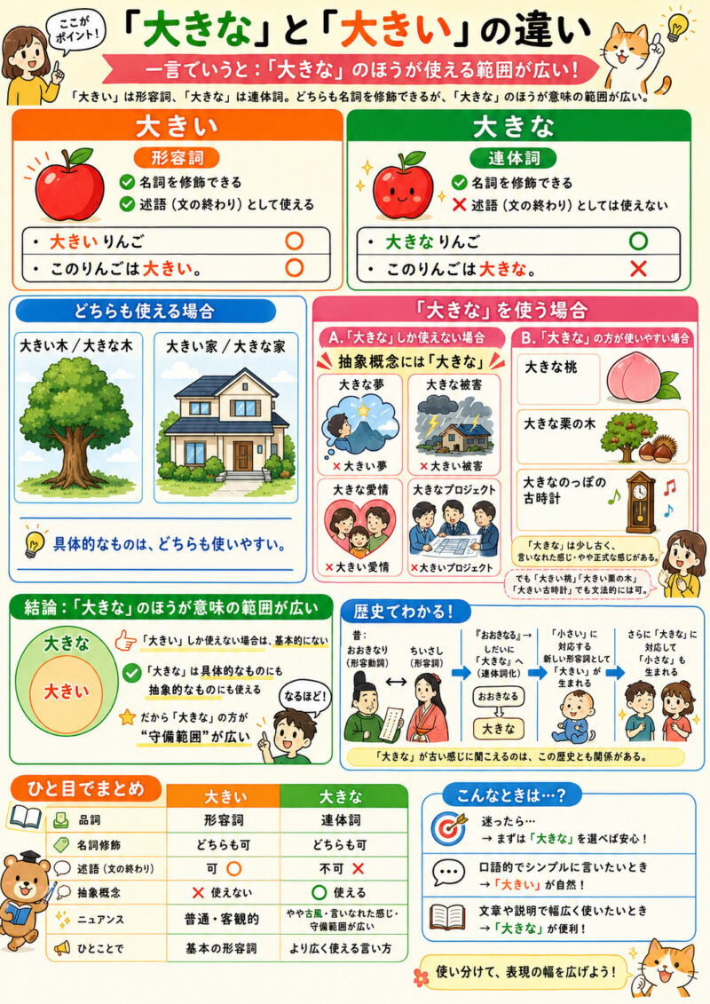 「大きな」「大きい」まとめ