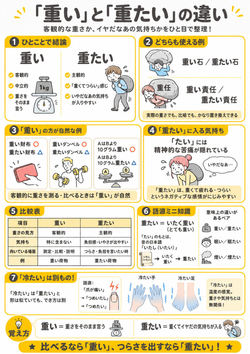 「重い」「重たい」まとめ