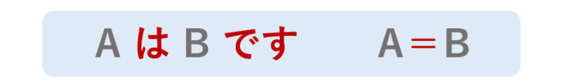 「…は～です」「A＝B」