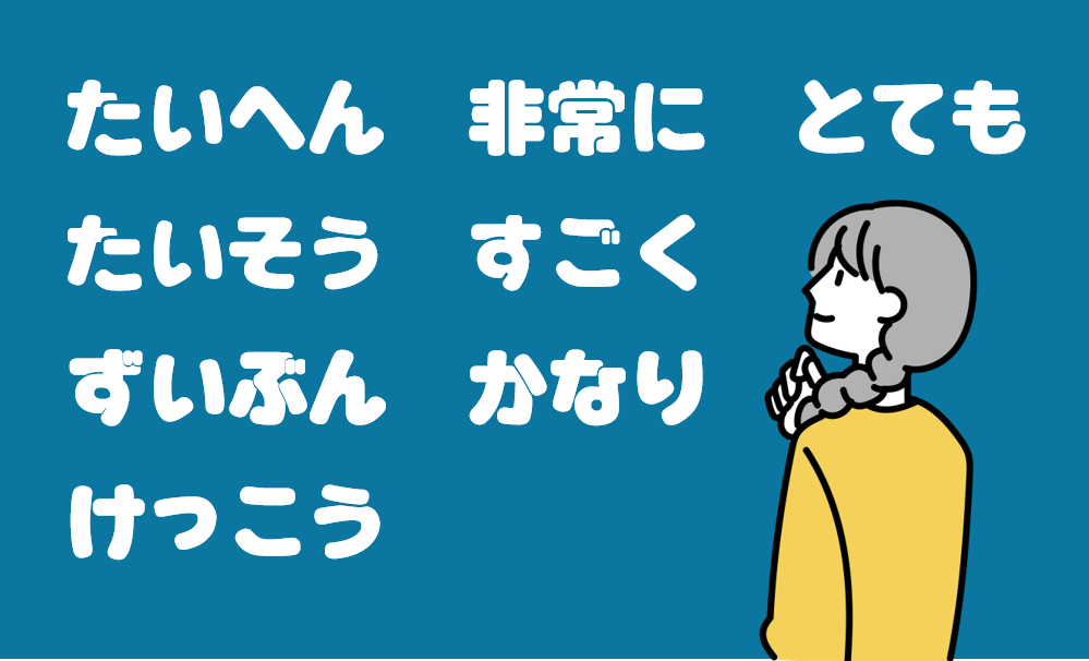 「たいへん」「非常に」「とても」