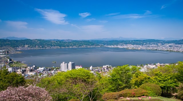 立石公園から見る諏訪湖