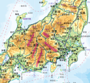 中部地方地形図