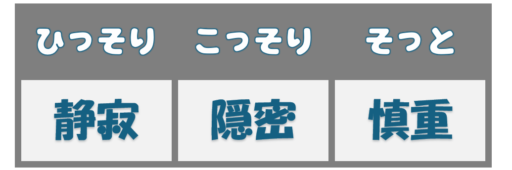 「ひっそり」「こっそり」「そっと」の違い | 日本語教師のネタ帳