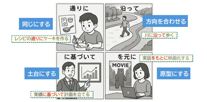 Ai作画「とおり」「沿って」「基づいて」「もとに」３