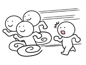 抜きつ抜かれつ