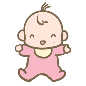 笑うピンクの赤ちゃん