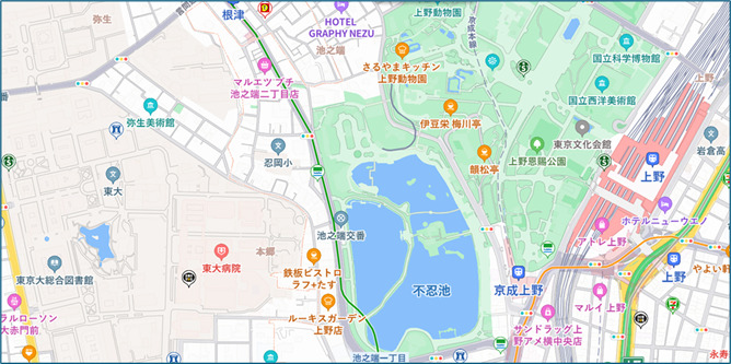 不忍池付近地図