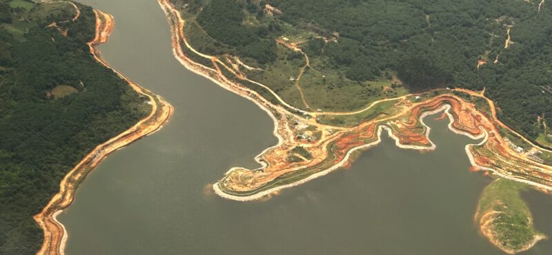 空から見る昆明