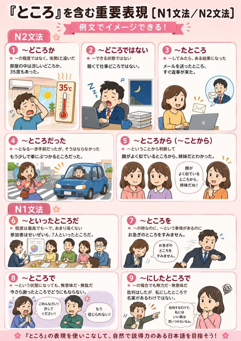 「ところ」N1N2