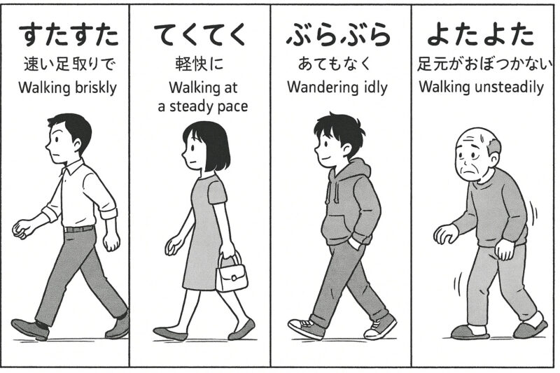 すたすた・てくてく・ぶらぶら・よたよた