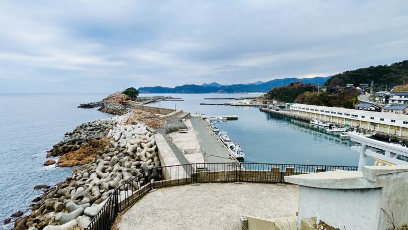 田後港遠景、波止場の突端はどこ？