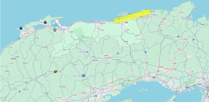 香住（兵庫県）から白兎海岸（鳥取県）