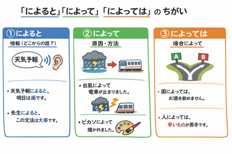 「によると」「によって」「によっては」まとめ生成AI