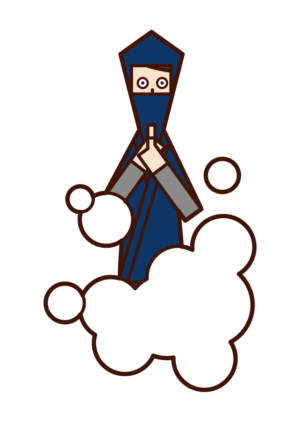 煙に巻こうとする忍者