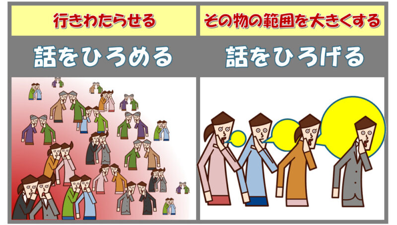 話を広める、話を広げる