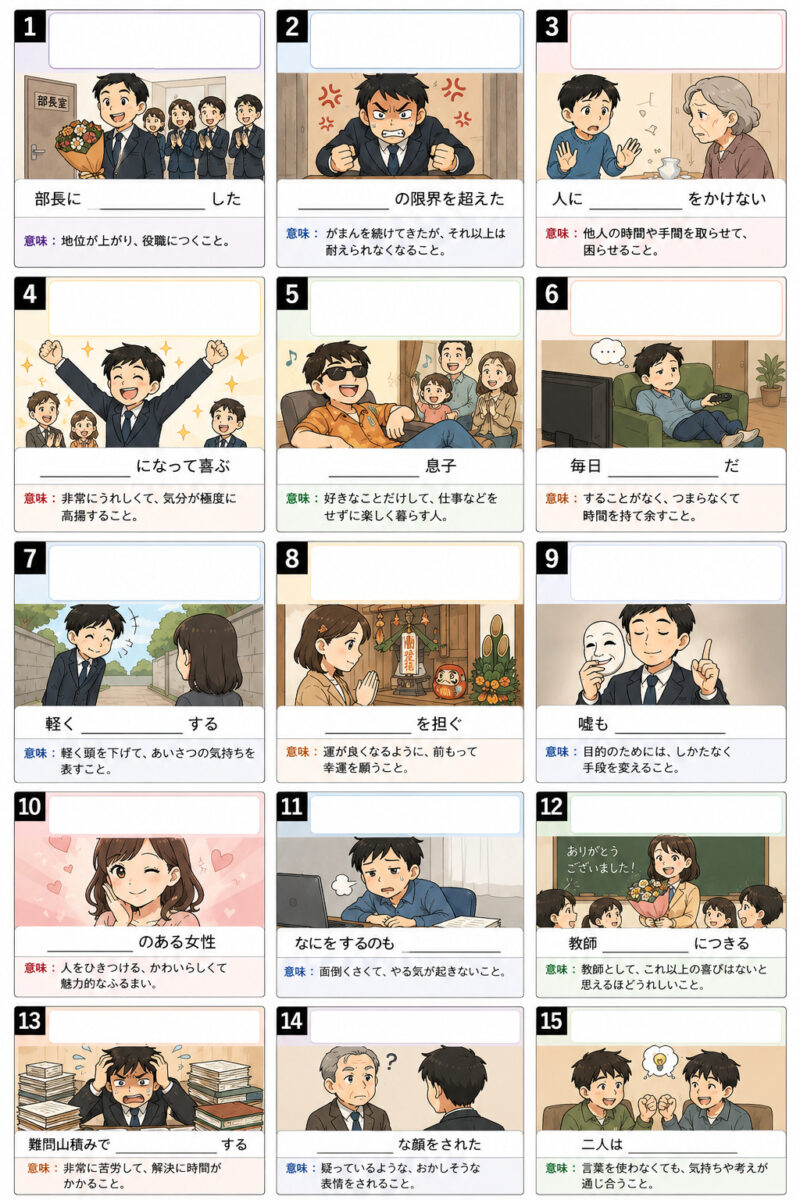 仏教由来の言葉(問題編) | 日本語教師のネタ帳