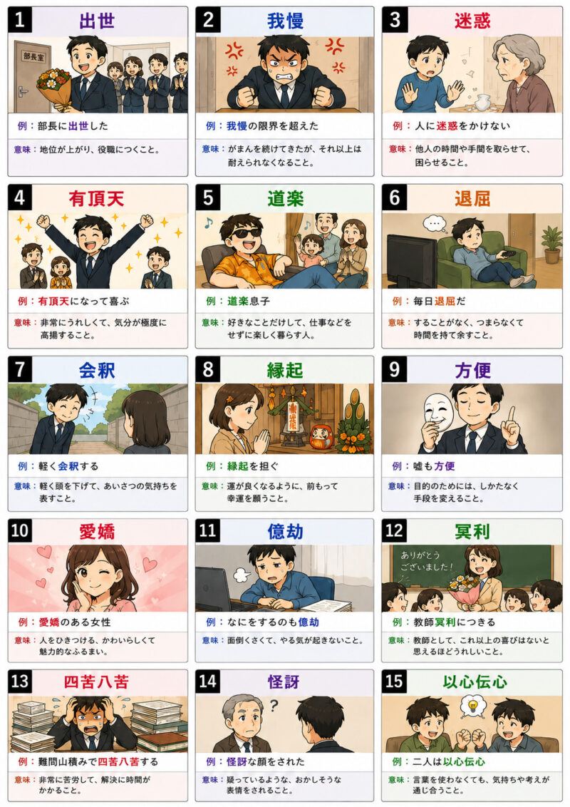 仏教由来の言葉(問題編) | 日本語教師のネタ帳