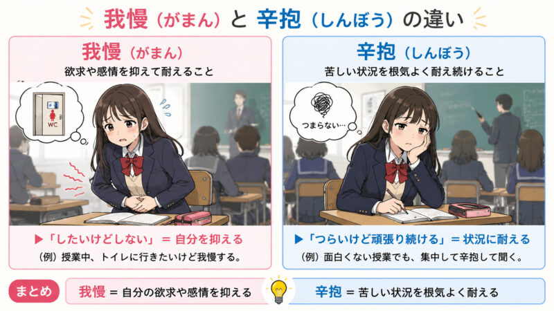 「我慢(がまん)」と「辛抱(しんぼう)」 | 日本語教師のネタ帳