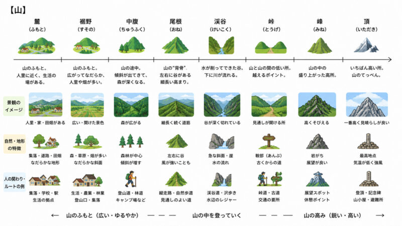 山の地形（ざっくりまとめ）