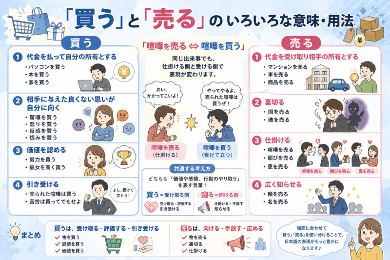 「買う」「売る」まとめ