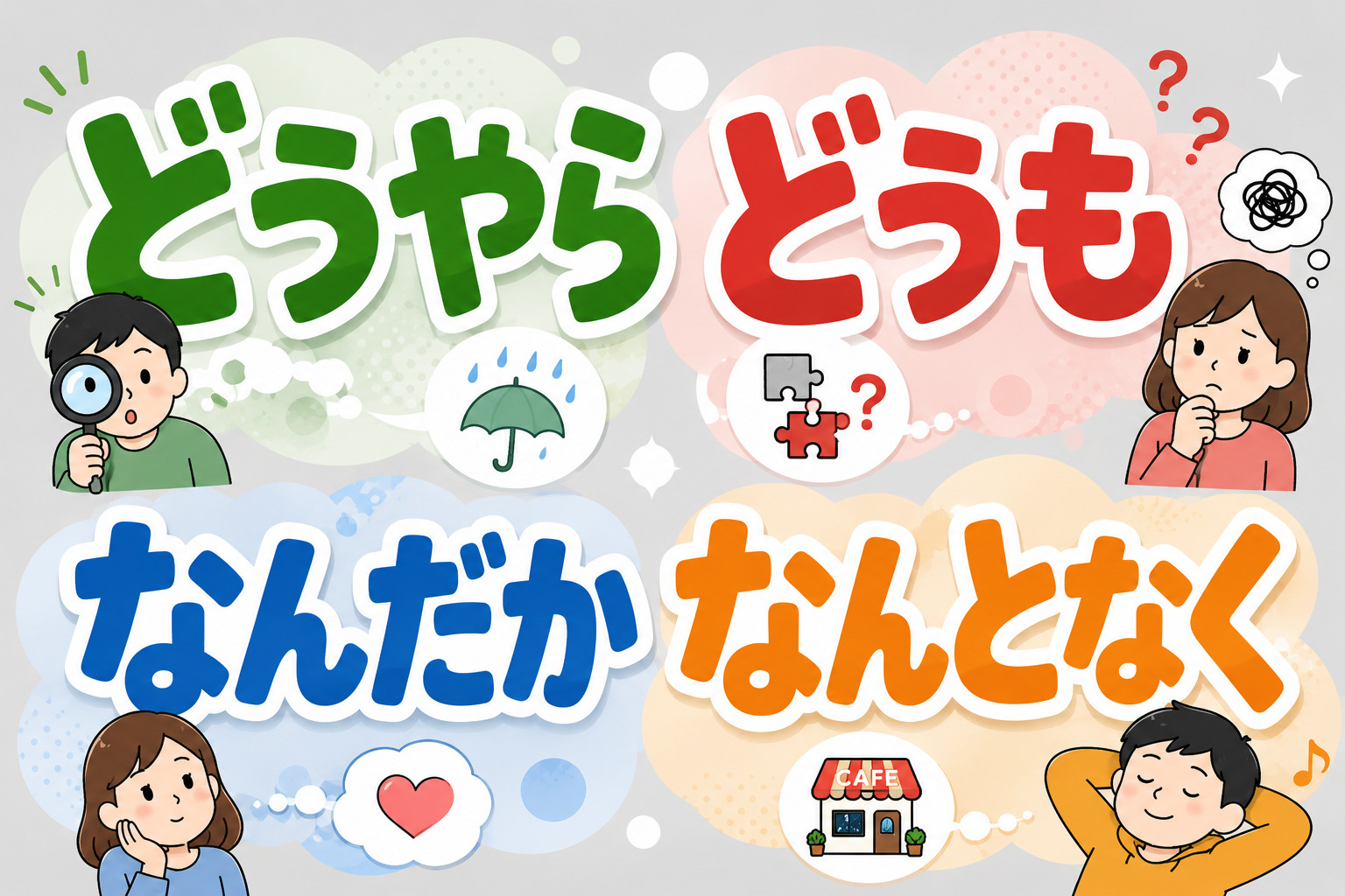 「どうやら」「どうも」「なんだか」「なんとなく」