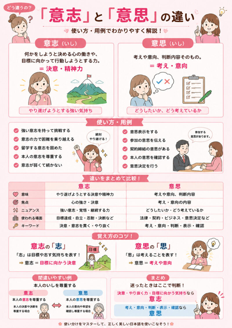 「意志」「意思」まとめ