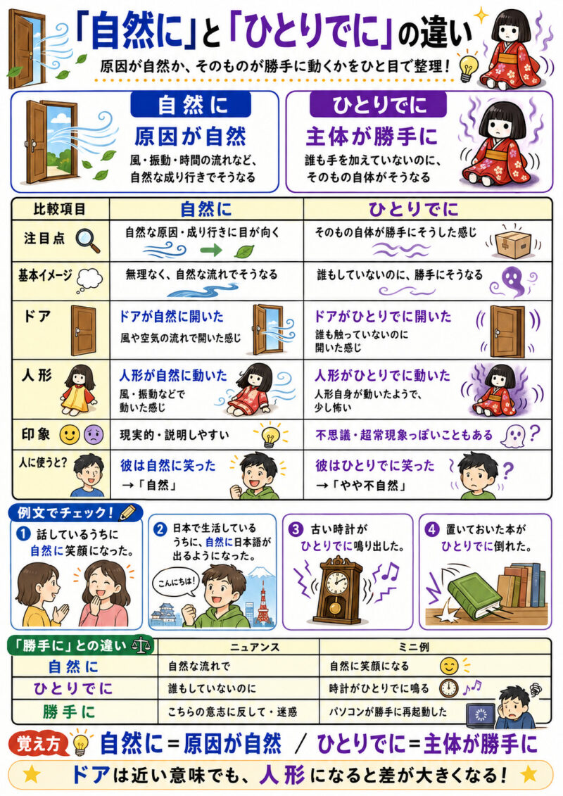 「自然に」「ひとりでに」まとめ