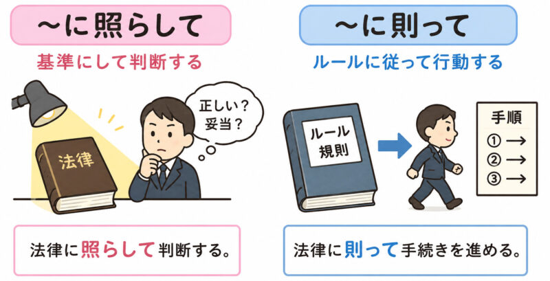 に照らして」と「~に則って」の違い|基準にして判断?ルールに従って行動?〔N1文法〕 | 日本語教師のネタ帳