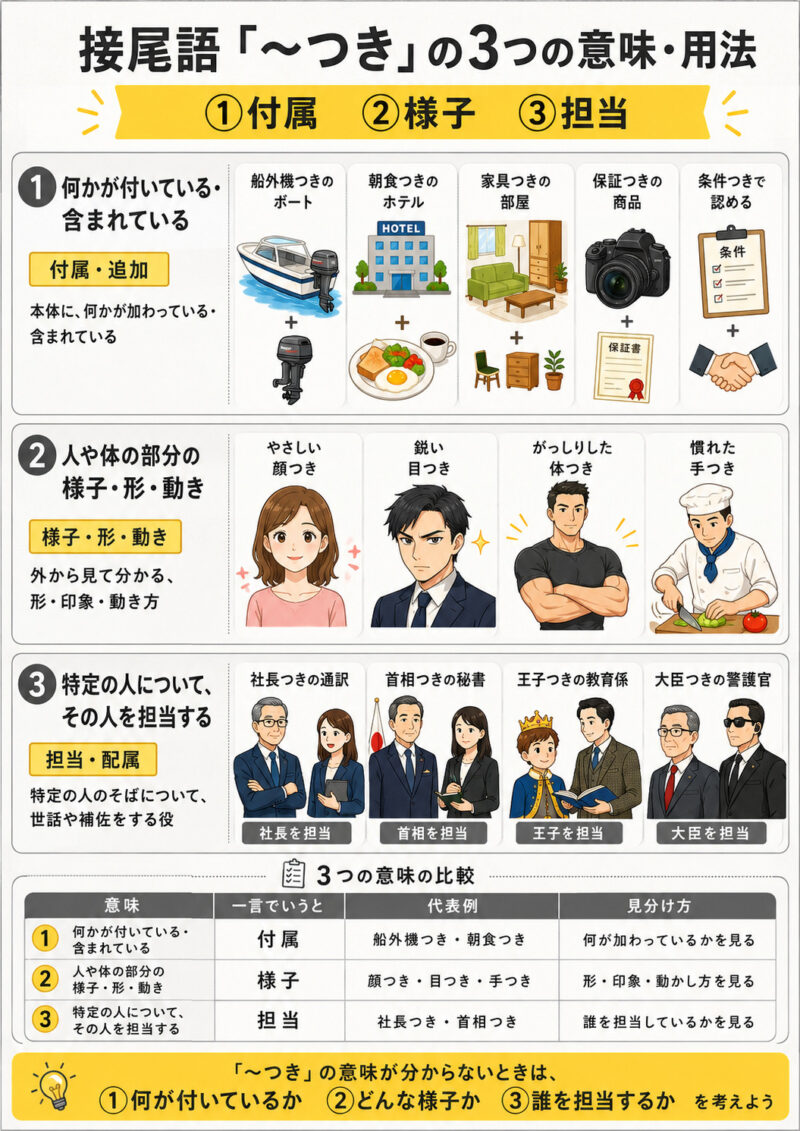 「つき」の三つの用法まとめ