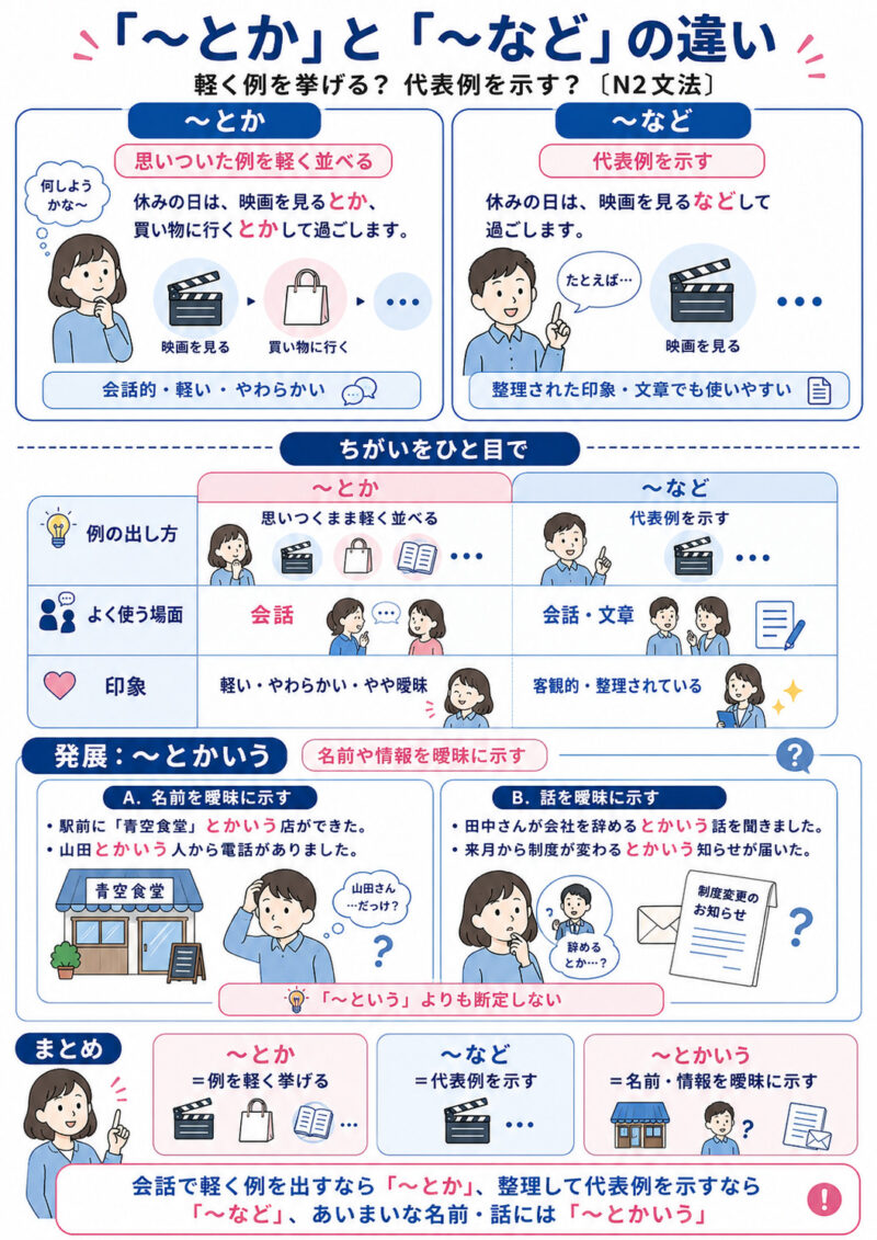「とか」「など」「とかいう」まとめ