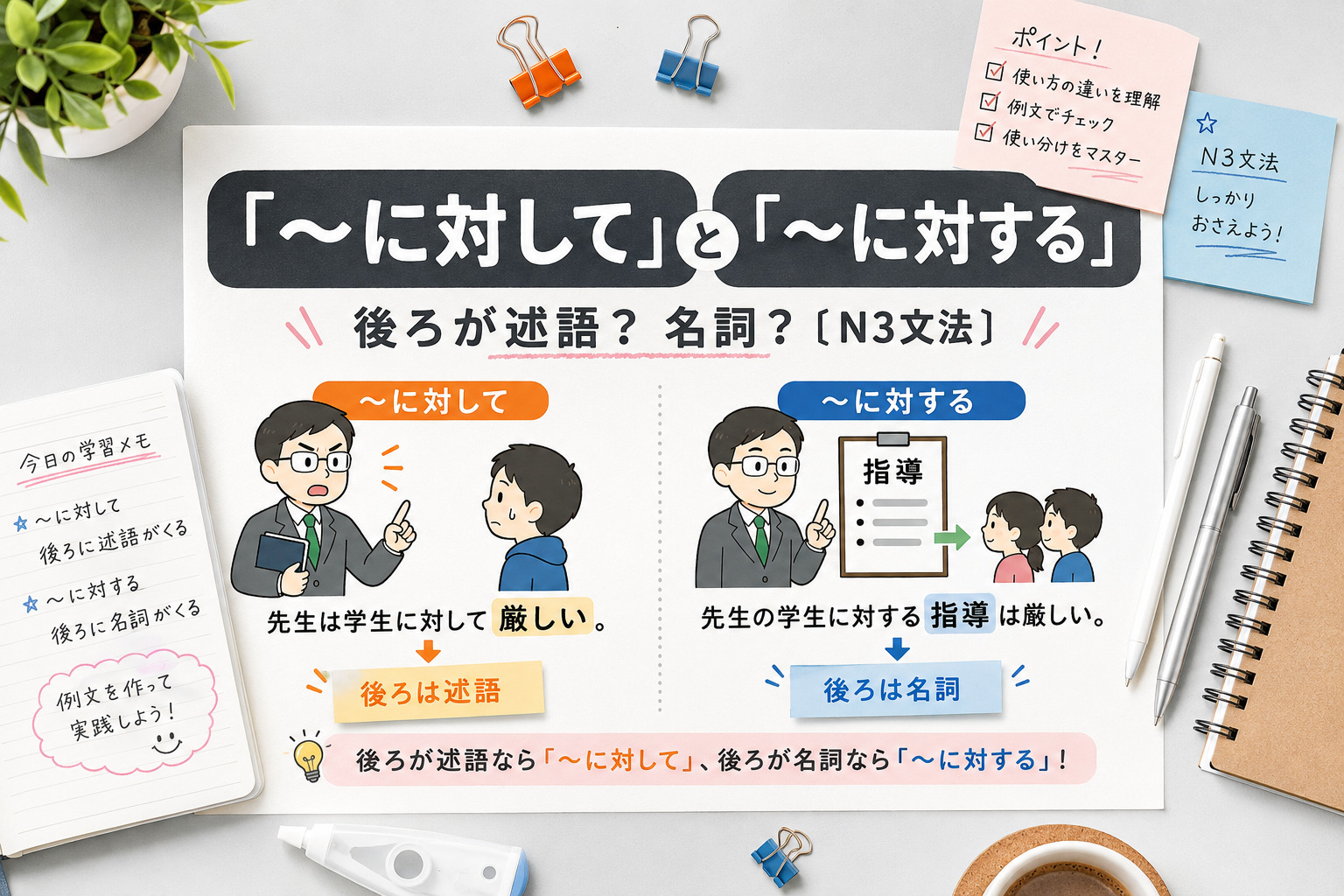 「に対して」「に対する」