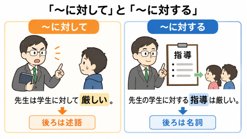 「に対して」「に対する」簡単比較