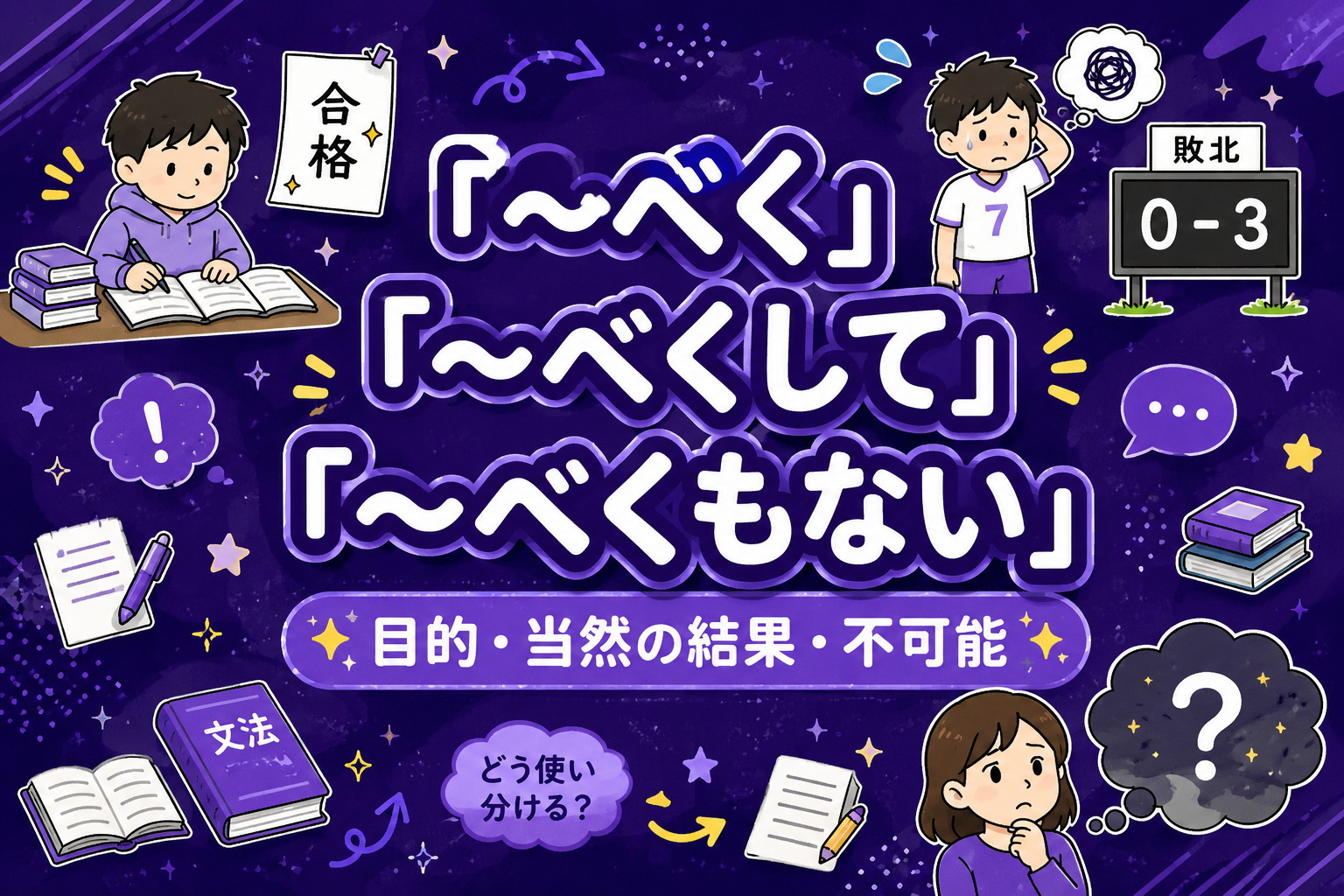 「べく」「べくして」「べくもない」キャッチ
