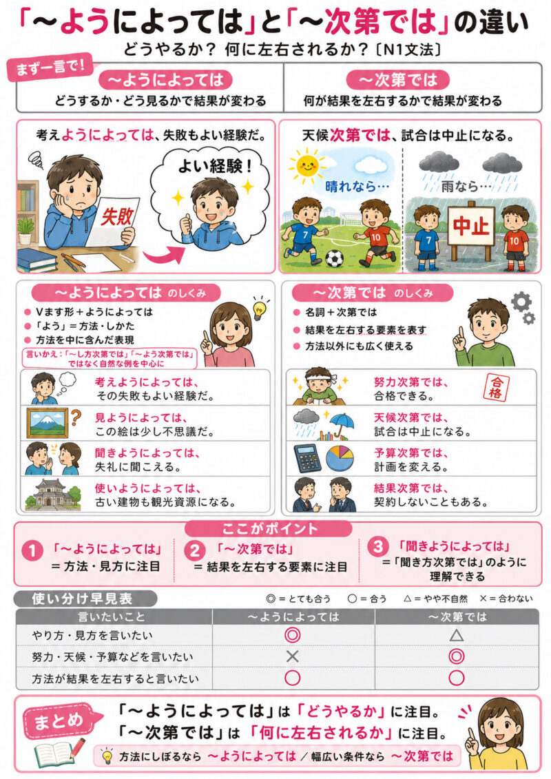 「～ようによっては」「～次第では」比較まとめ