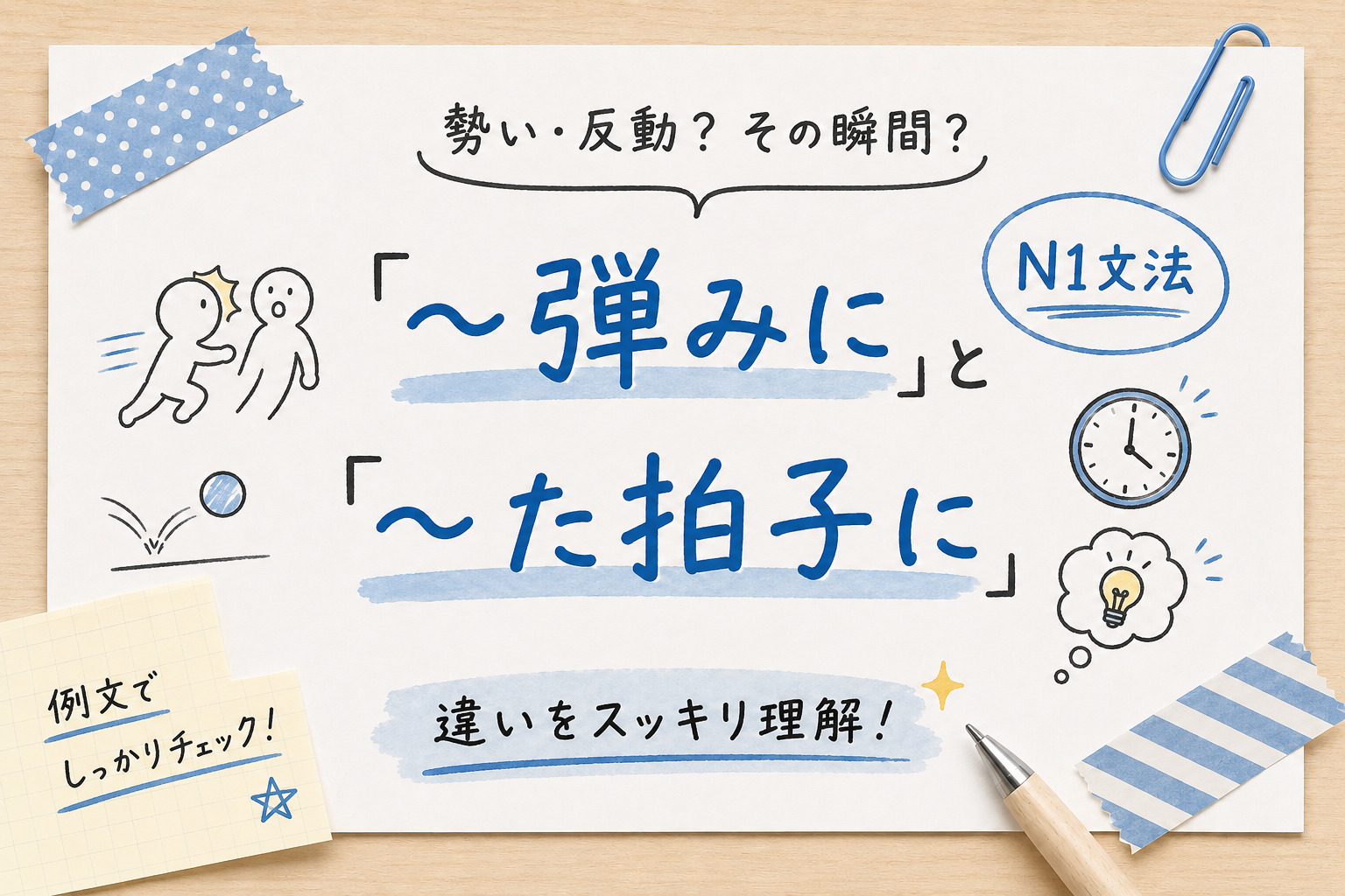 「弾みに」「拍子に」