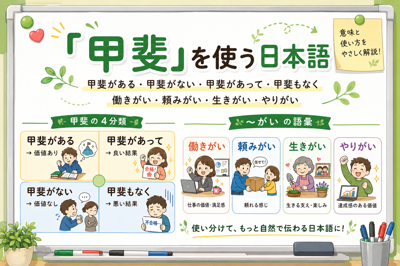「甲斐」を使う日本語