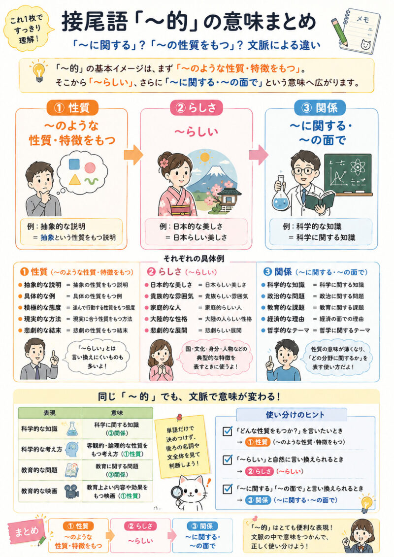 「～的」の意味三つまとめ