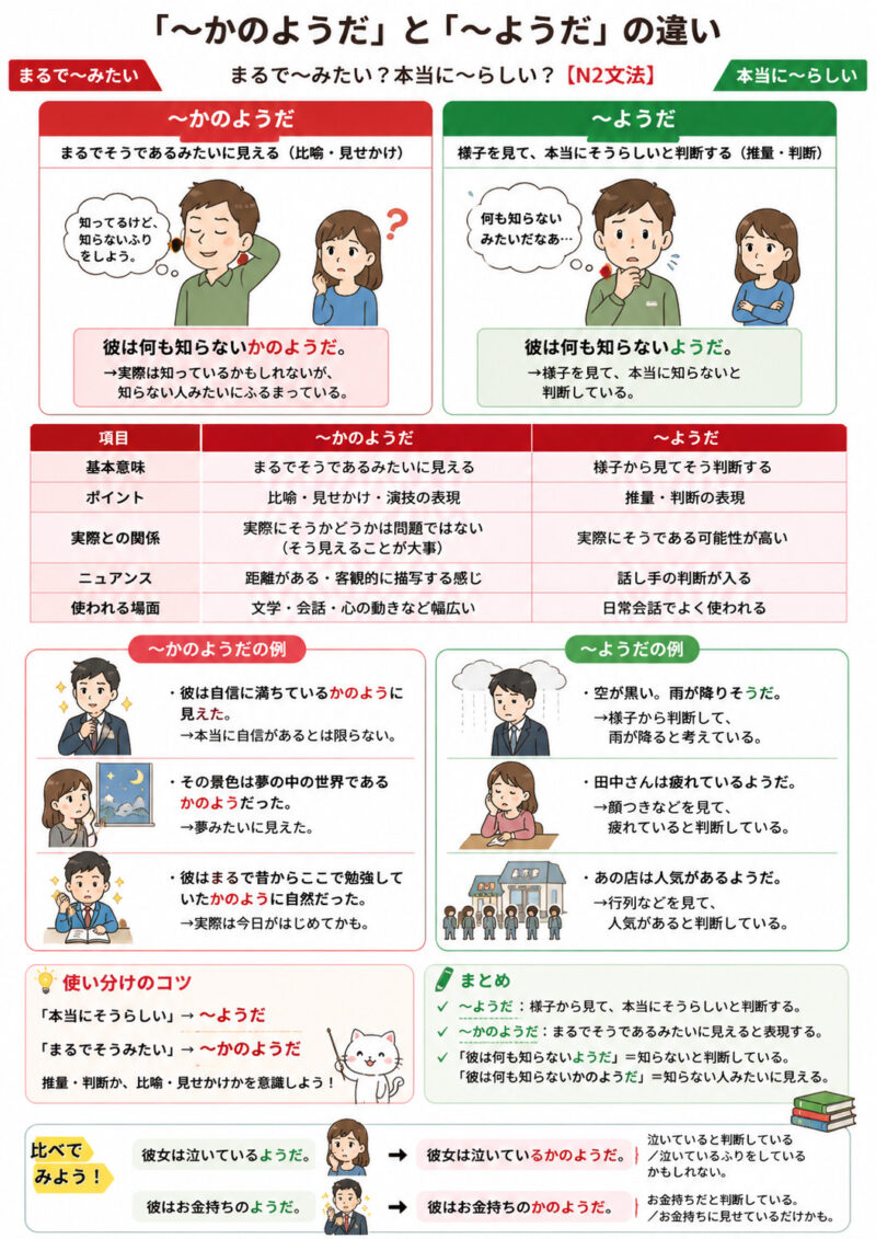 「かのようだ」「ようだ」まとめ