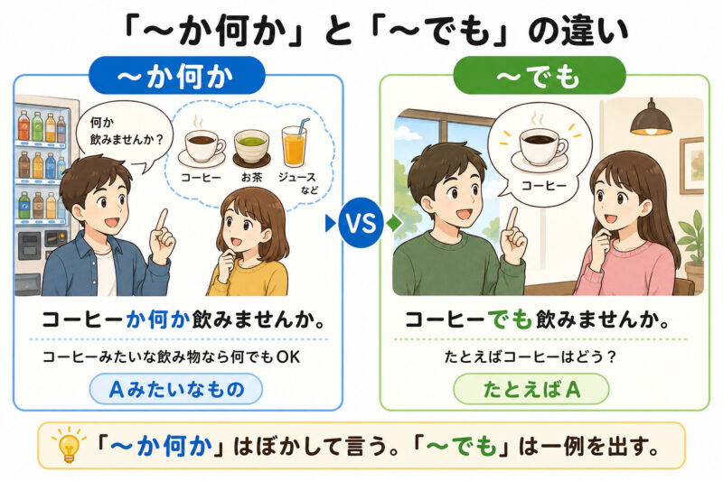 「か何か」「でも」イラスト