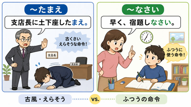 「たまえ」「なさい」簡単比較