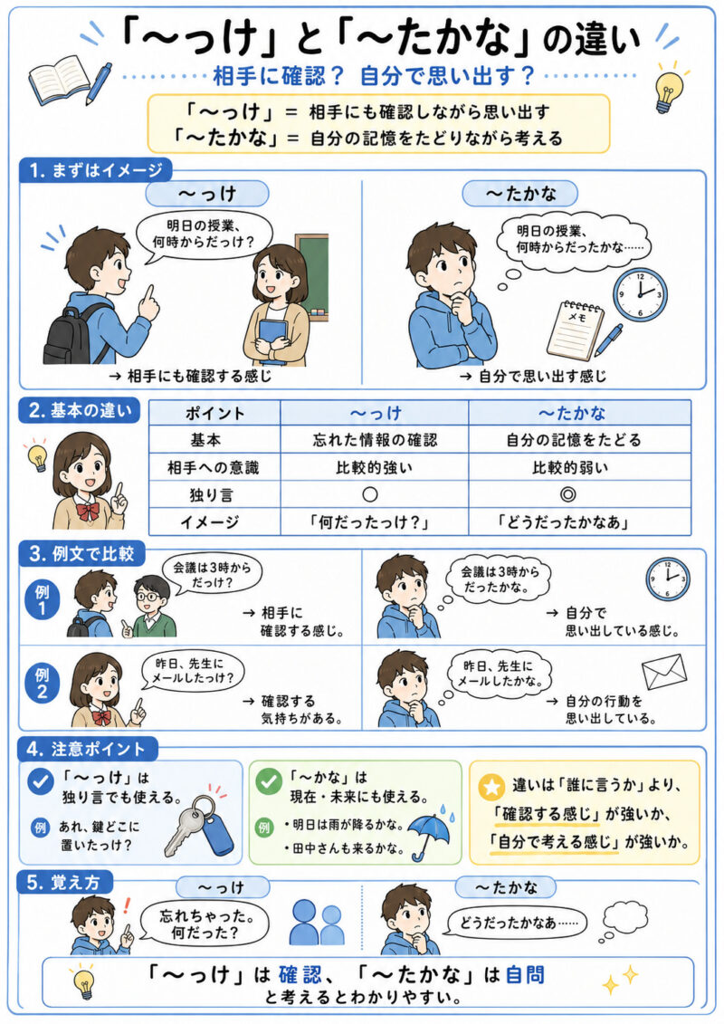 「っけ」「たかな」まとめ