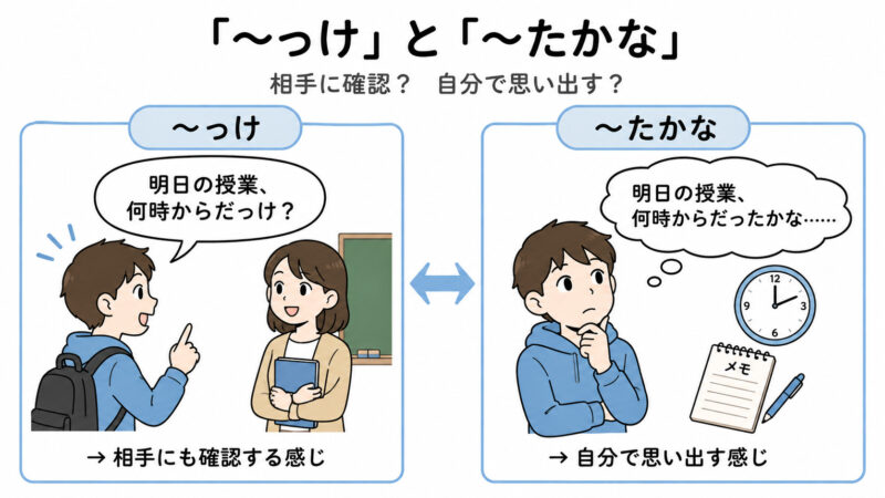 「っけ」「たかな」簡単比較