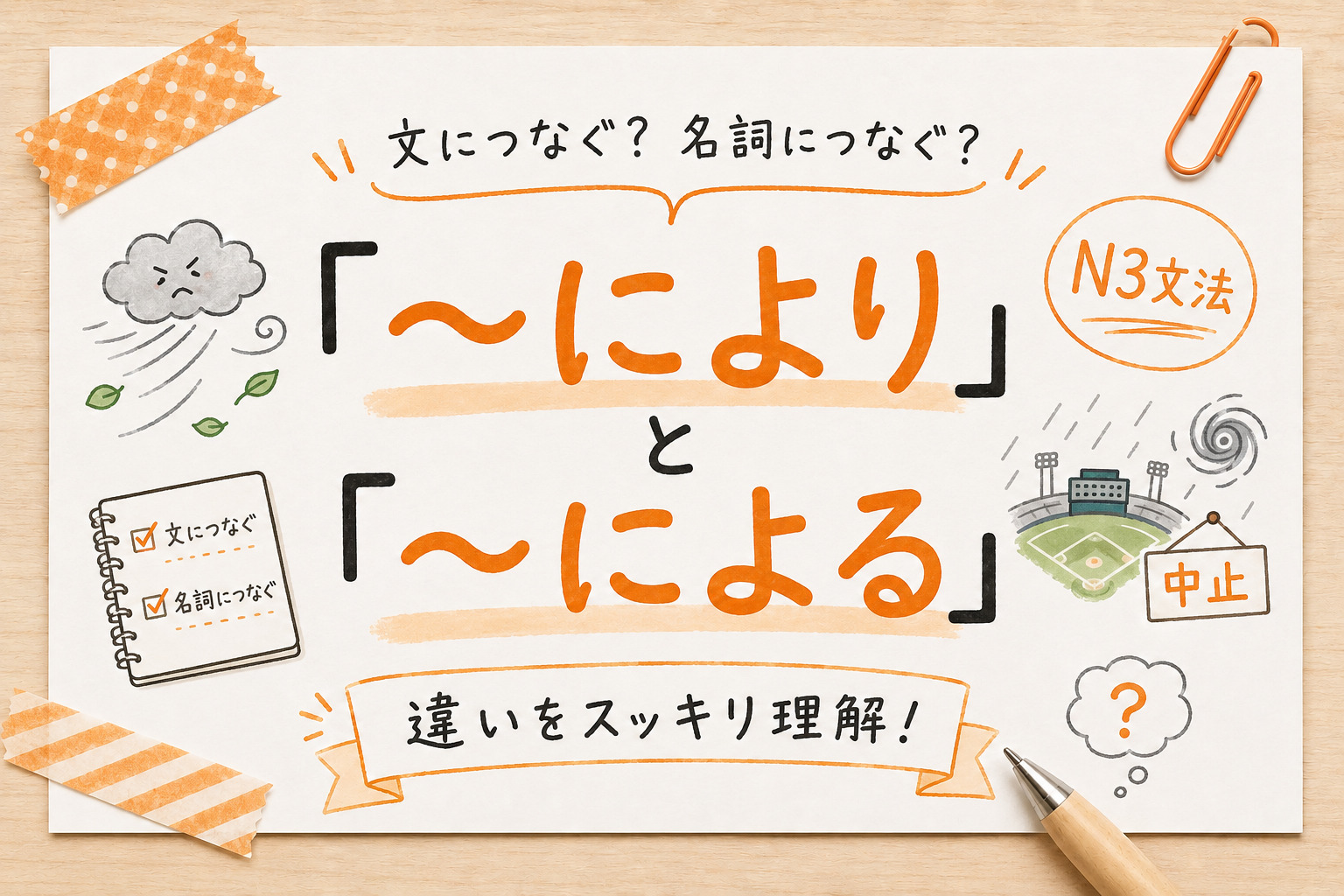 「により」「による」