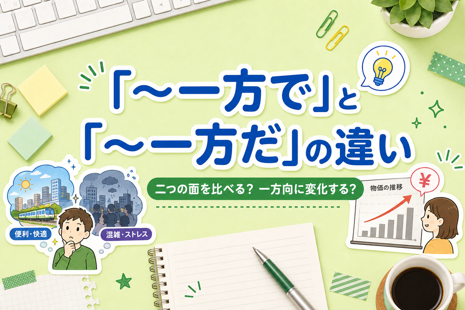 「一方で」「一方だ」キャッチ