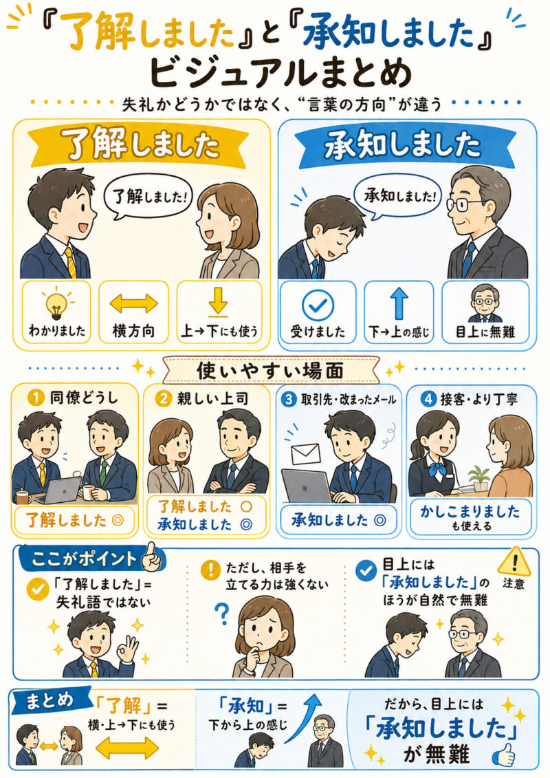 「了解しました」「承知しました」まとめ