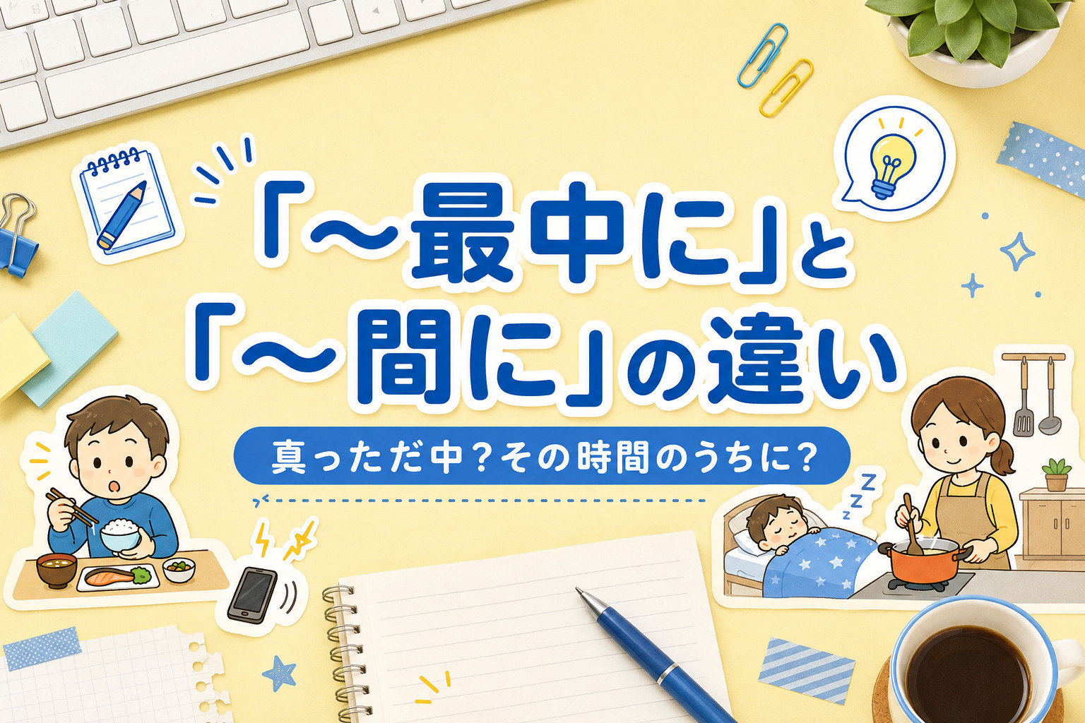 「最中に」「間に」