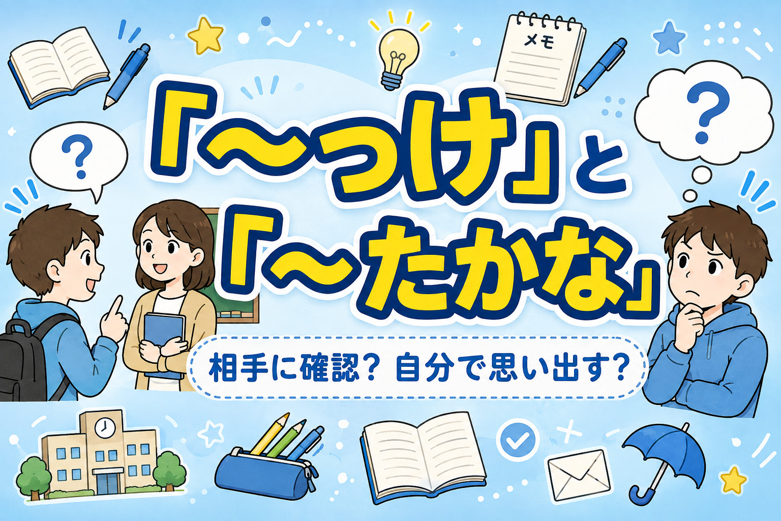 「～っけ」「～たかな」