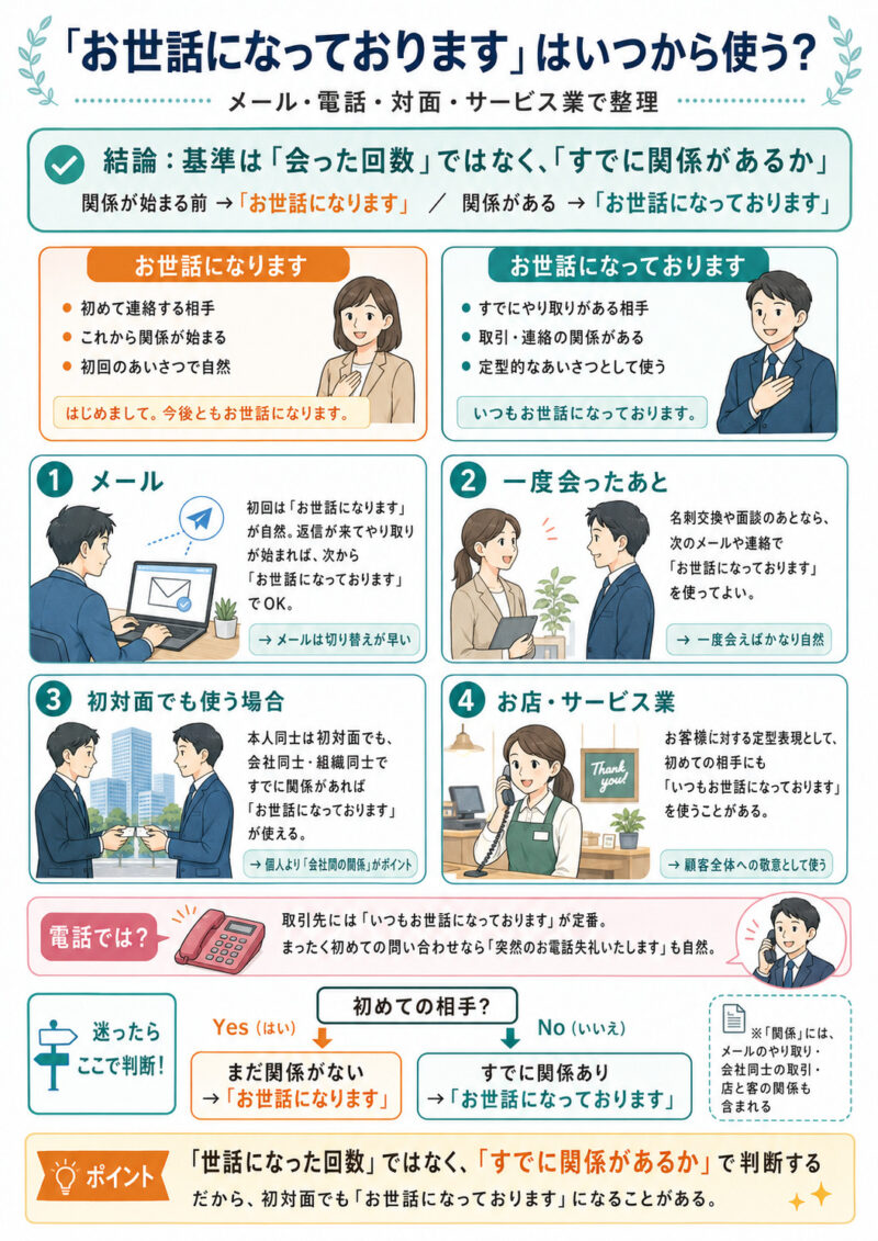 「お世話になっております」はいつから使える？まとめ